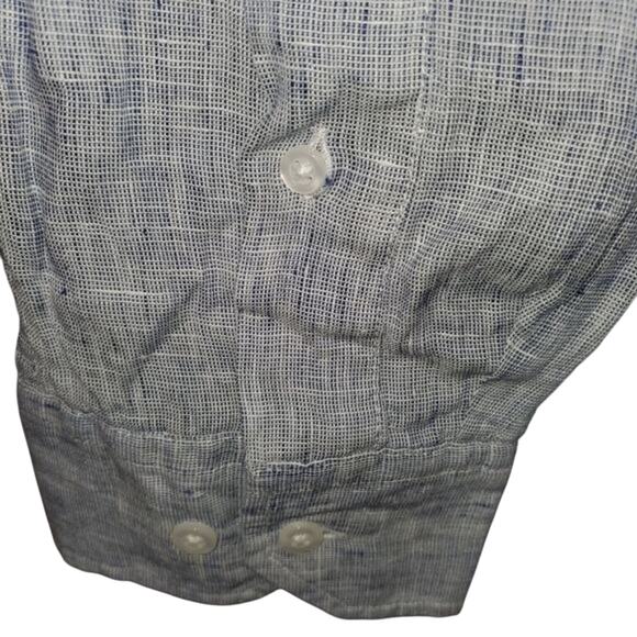 Neiman Marcus 100% Linen Gray Long Sleeve Button-Down Shirt Size XL NWT - Picture 10 of 16